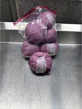 Classic Yarns Cashsoft 4 Ply Shade 426 7 Skein Lot Purple